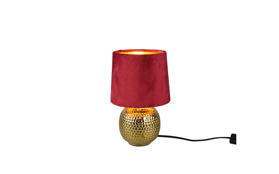 Trio Lighting Trio SOPHIA tafellamp | E14 Fitting | goudkleurig met rood | Ø 16 cm | IP20 | excl. 1x E14 | max. 40W