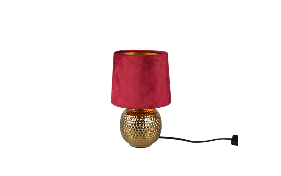 Trio Lighting Trio SOPHIA tafellamp | E14 Fitting | goudkleurig met rood | Ø 16 cm | IP20 | excl. 1x E14 | max. 40W