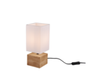 Trio Lighting Trio WOODY tafellamp | E14 Fitting | natuurlijke afwerking met wit | 12 x 12 cm | IP20 | excl. 1x E14 | max. 40W