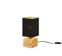Trio Lighting Trio WOODY tafellamp | E14 Fitting | natuurlijke afwerking met zwart met goud | 12 x 12 cm | IP20 | excl. 1x E14 | max. 40W