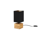 Trio Lighting Trio WOODY tafellamp | E14 Fitting | natuurlijke afwerking met zwart met goud | 12 x 12 cm | IP20 | excl. 1x E14 | max. 40W