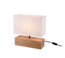 Trio Lighting Trio WOODY tafellamp | E27 Fitting | natuurlijke afwerking met wit | 30 x 12 cm | IP20 | excl. 1x E27 | max. 60W