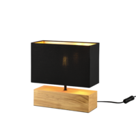 Trio WOODY table lamp | E27 | black/gold