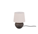 Trio Lighting Trio LOU tafellamp | E14 Fitting | bruin met beige | Ø 18 cm | IP20 | excl. 1x E14 | max. 40W