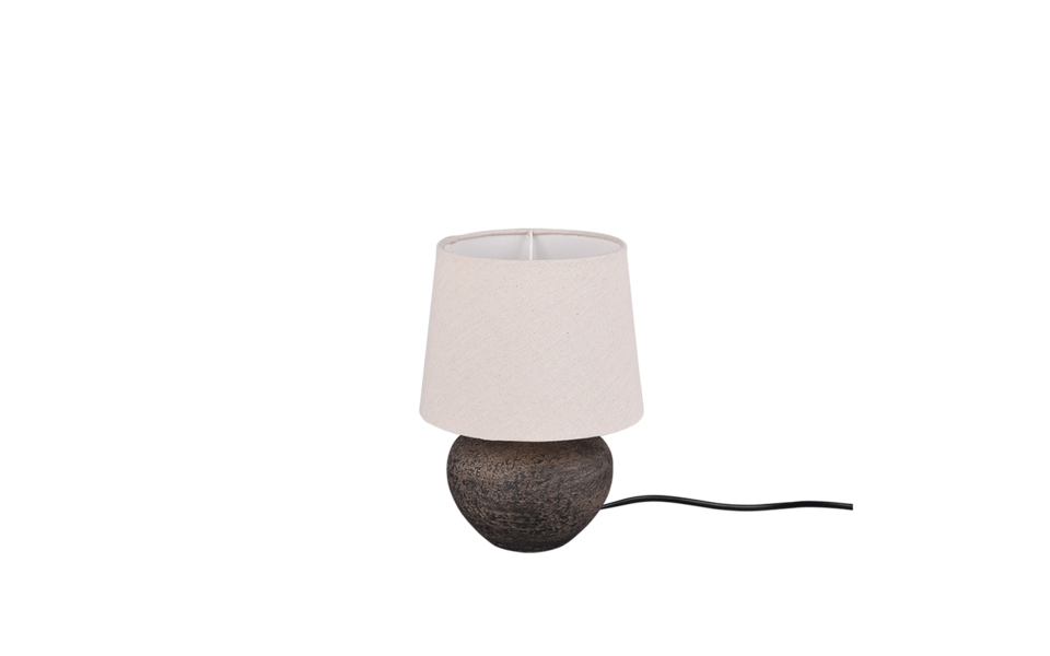 Trio Lighting Trio LOU tafellamp | E14 Fitting | bruin met beige | Ø 18 cm | IP20 | excl. 1x E14 | max. 40W