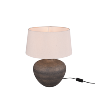 Trio LOU tafellamp | bruin met beige | IP20 | E27 Fitting Trio LOU tafellamp | bruin met beige | IP20 | E27 Fitting