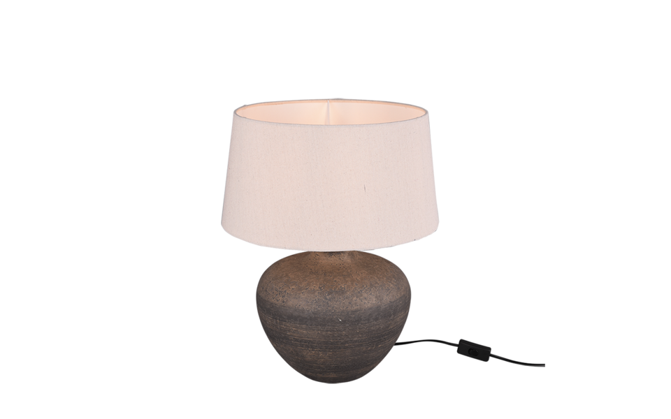 Trio Lighting Trio LOU tafellamp | E27 Fitting | bruin met beige | Ø 38 cm | IP20 | excl. 1x E27 | max. 60W