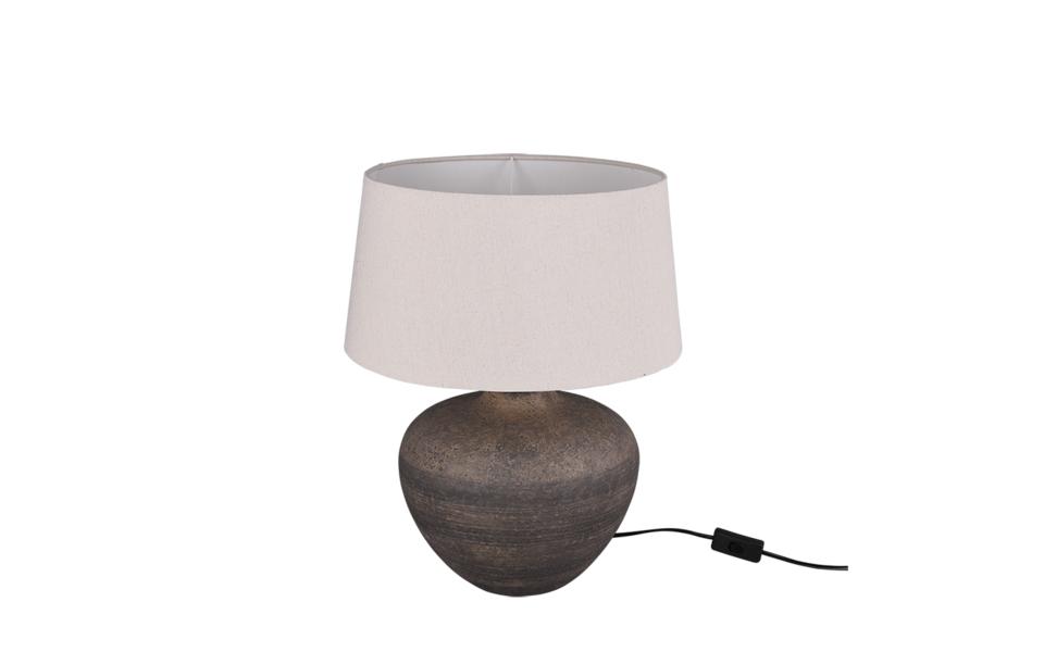 Trio Lighting Trio LOU tafellamp | E27 Fitting | bruin met beige | Ø 38 cm | IP20 | excl. 1x E27 | max. 60W