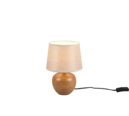Trio Lighting Trio LUXOR tafellamp | E14 Fitting | houtimitatie met beige | Ø 18 cm | IP20 | excl. 1x E14 | max. 40W