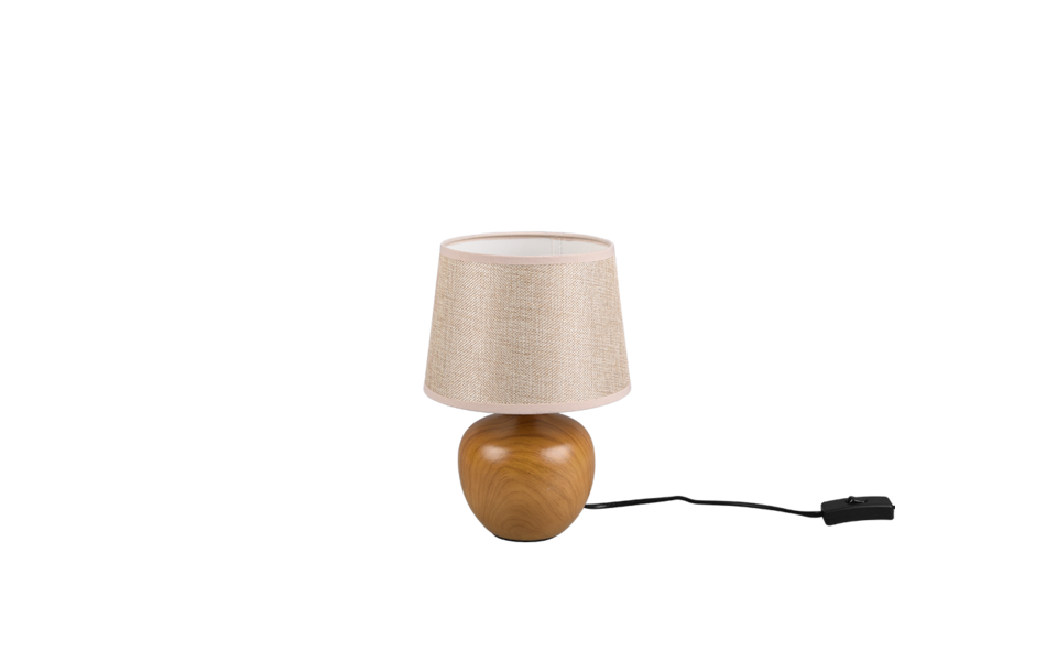 Trio Lighting Trio LUXOR tafellamp | E14 Fitting | houtimitatie met beige | Ø 18 cm | IP20 | excl. 1x E14 | max. 40W Trio Lighting Trio LUXOR tafellamp | E14 Fitting | houtimitatie met beige | Ø 18 cm | IP20 | excl. 1x E14 | max. 40W