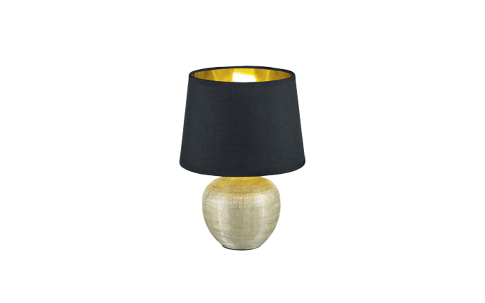 Trio Lighting Trio LUXOR tafellamp | E14 Fitting | goudkleurig met zwart | Ø 18 cm | IP20 | excl. 1x E14 | max. 40W Trio Lighting Trio LUXOR tafellamp | E14 Fitting | goudkleurig met zwart | Ø 18 cm | IP20 | excl. 1x E14 | max. 40W