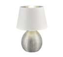 Trio Lighting Trio LUXOR tafellamp | E27 Fitting | zilver met wit | Ø 24 cm | IP20 | excl. 1x E27 | max. 60W