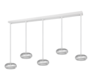 Trio Lighting Trio TARSIA hanglamp | LED | wit mat | 161,5 x 21,5 cm | IP20 | 5x 10W | 1400 lm | 4000K | dimbaar