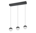 Trio Lighting Trio SENTA hanglamp | LED | antraciet | 60 x 10 cm | IP20 | 3x 5W | 800 lm | 3000K