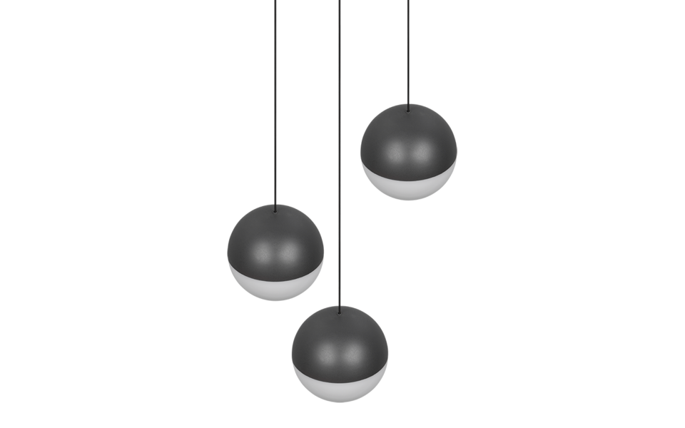 Trio Lighting Trio SENTA hanglamp | LED | antraciet | Ø 25 cm | IP20 | 3x 5W | 800 lm | 3000K