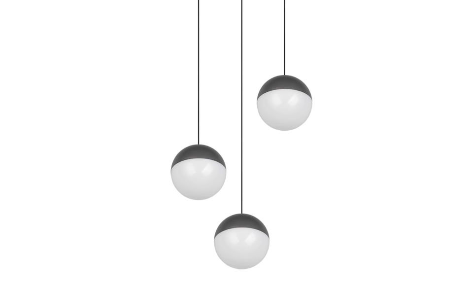 Trio Lighting Trio SENTA hanglamp | LED | antraciet | Ø 25 cm | IP20 | 3x 5W | 800 lm | 3000K