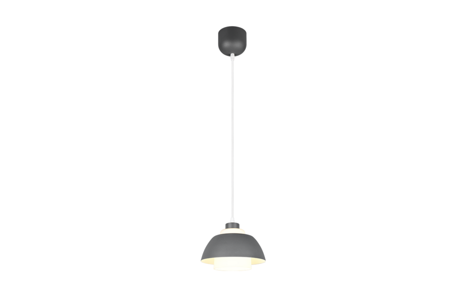 Trio Lighting Trio TILOS hanglamp | E27 Fitting | antraciet met wit | Ø 23 cm | IP20 | excl. 1x E27 | max. 10W