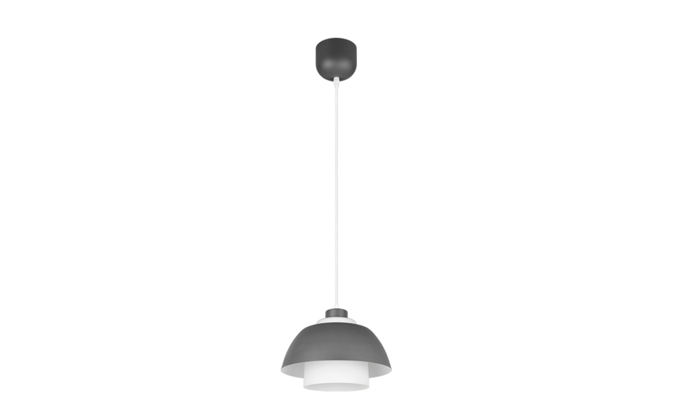 Trio Lighting Trio TILOS hanglamp | E27 Fitting | antraciet met wit | Ø 30 cm | IP20 | excl. 1x E27 | max. 10W