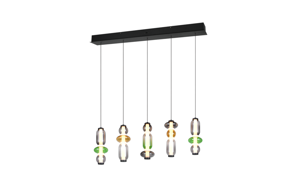 Trio Lighting Trio MINERVA hanglamp | LED | multicolor | 100 x 12 cm | IP20 | 5x 6W | 800 lm | 2300+3000+4000K | dimbaar Trio Lighting Trio MINERVA hanglamp | LED | multicolor | 100 x 12 cm | IP20 | 5x 6W | 800 lm | 2300+3000+4000K | dimbaar