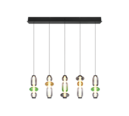 Trio Lighting Trio MINERVA hanglamp | LED | multicolor | 100 x 12 cm | IP20 | 5x 6W | 800 lm | 2300+3000+4000K | dimbaar