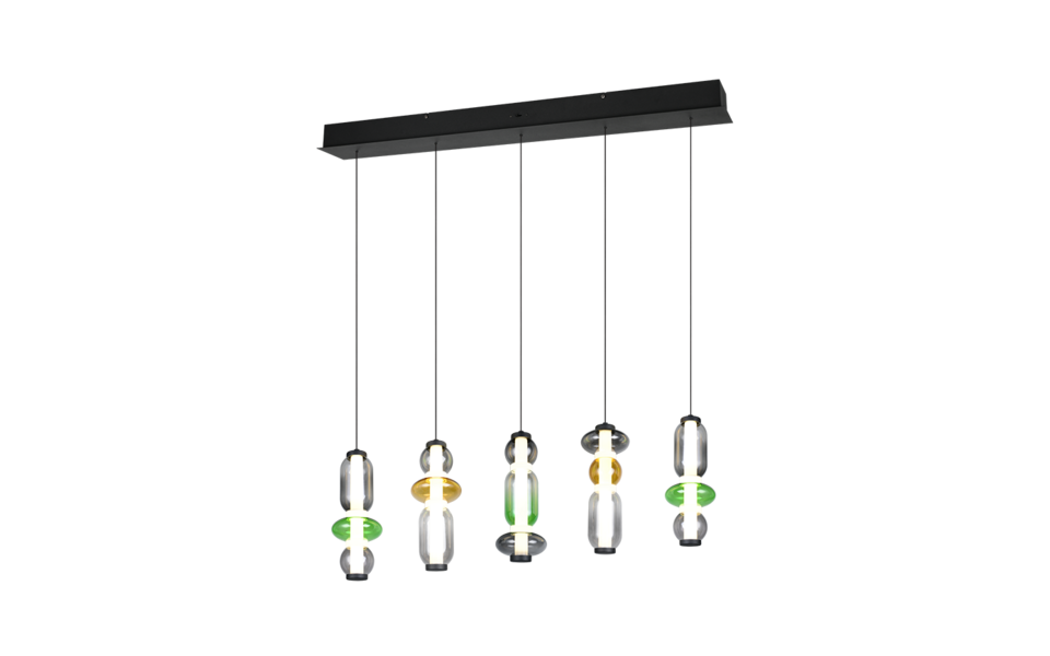 Trio Lighting Trio MINERVA hanglamp | LED | multicolor | 100 x 12 cm | IP20 | 5x 6W | 800 lm | 2300+3000+4000K | dimbaar Trio Lighting Trio MINERVA hanglamp | LED | multicolor | 100 x 12 cm | IP20 | 5x 6W | 800 lm | 2300+3000+4000K | dimbaar