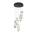 Trio Lighting Trio MINERVA hanglamp | LED | multicolor | Ø 42 cm | IP20 | 5x 6W | 800 lm | 2300+3000+4000K | dimbaar