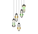Trio Lighting Trio MINERVA hanglamp | LED | multicolor | Ø 42 cm | IP20 | 5x 6W | 800 lm | 2300+3000+4000K | dimbaar