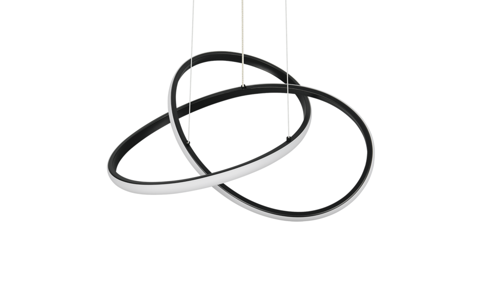 Trio Lighting Trio MANSA LED pendant light | 1x 35W 4200 lm 3000K | black | Ø 50 cm | IP20 | 150 cm