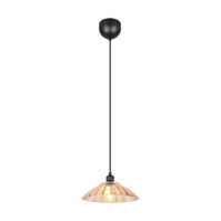 Trio ELUNA hanglamp | mat zwart/amber | IP20 | E27 | Ø 29,5 cm