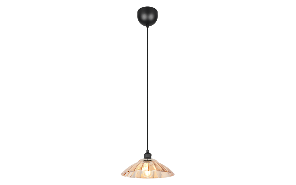 Trio Lighting Trio ELUNA hanglamp | E27 Fitting | mat zwart met amber | Ø 29,5 cm | IP20 | excl. 1x E27 | max. 60W Trio Lighting Trio ELUNA hanglamp | E27 Fitting | mat zwart met amber | Ø 29,5 cm | IP20 | excl. 1x E27 | max. 60W