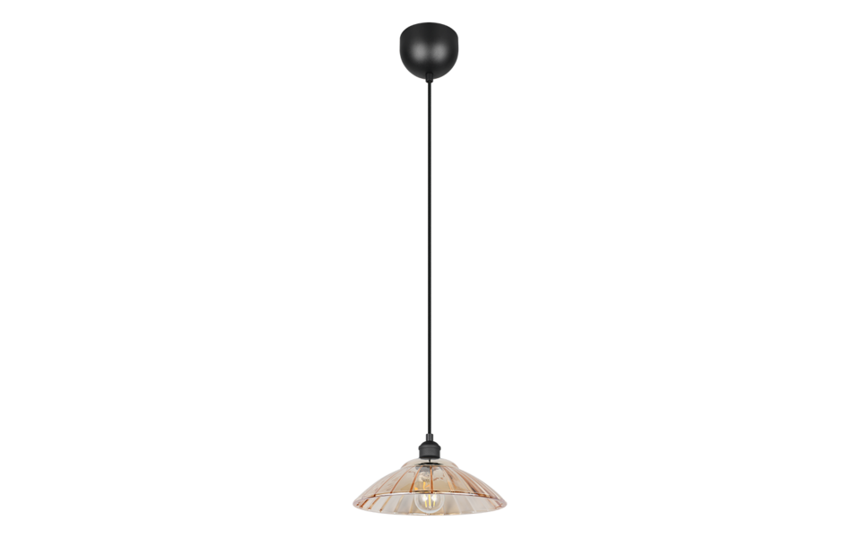 Trio Lighting Trio ELUNA hanglamp | E27 Fitting | mat zwart met amber | Ø 29,5 cm | IP20 | excl. 1x E27 | max. 60W Trio Lighting Trio ELUNA hanglamp | E27 Fitting | mat zwart met amber | Ø 29,5 cm | IP20 | excl. 1x E27 | max. 60W