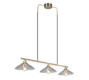 Trio Lighting Trio ELUNA hanglamp | E27 Fitting | oud brons met transparant | 100 x 25 cm | IP20 | excl. 3x E27 | max. 60W