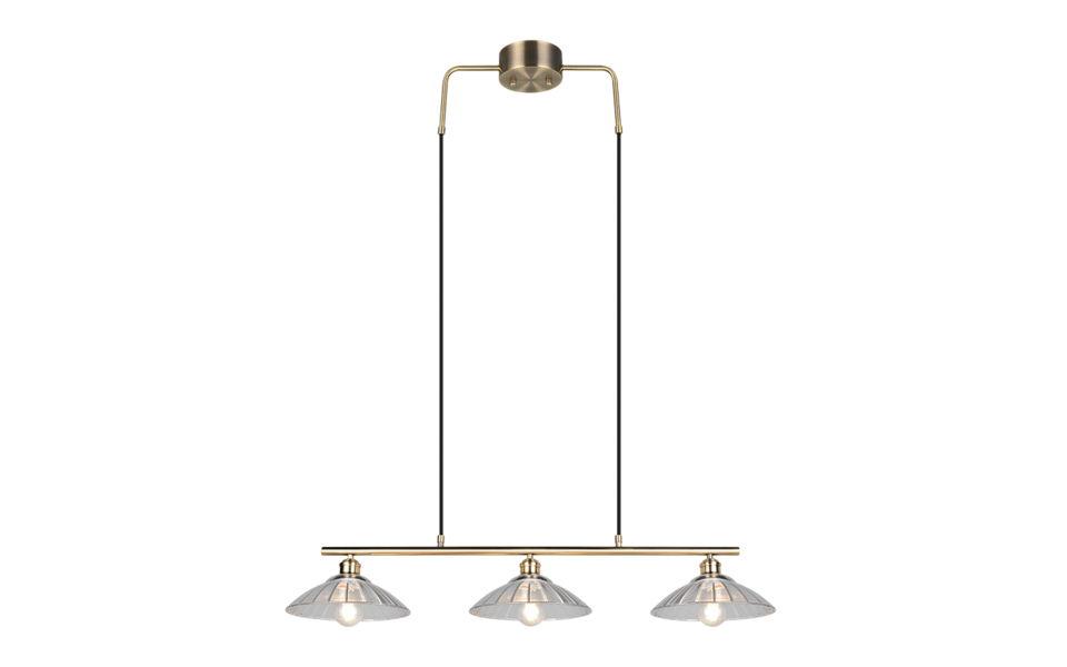 Trio Lighting Trio ELUNA hanglamp | E27 Fitting | oud brons met transparant | 100 x 25 cm | IP20 | excl. 3x E27 | max. 60W Trio Lighting Trio ELUNA hanglamp | E27 Fitting | oud brons met transparant | 100 x 25 cm | IP20 | excl. 3x E27 | max. 60W