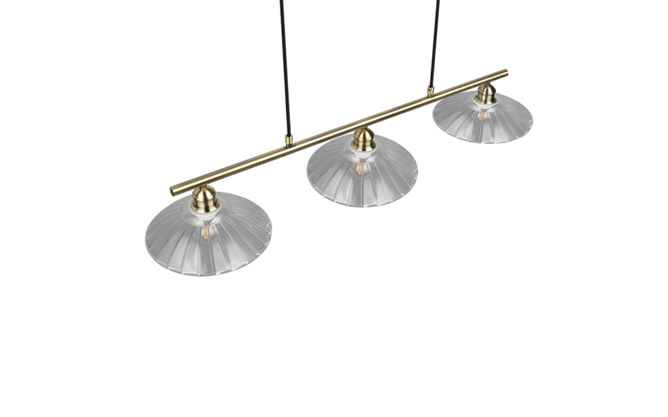 Trio Lighting Trio ELUNA hanglamp | E27 Fitting | oud brons met transparant | 100 x 25 cm | IP20 | excl. 3x E27 | max. 60W Trio Lighting Trio ELUNA hanglamp | E27 Fitting | oud brons met transparant | 100 x 25 cm | IP20 | excl. 3x E27 | max. 60W
