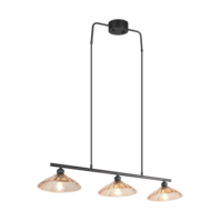 Trio ELUNA hanglamp | mat zwart/amber | IP20 | E27 | 100 x 25 cm Trio ELUNA hanglamp | mat zwart/amber | IP20 | E27 | 100 x 25 cm