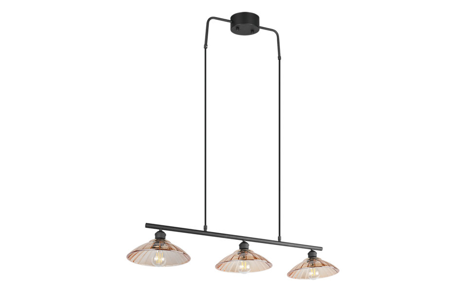Trio Lighting Trio ELUNA pendant light | 3x E27 max 40W | black | IP20 | 150 cm Trio Lighting Trio ELUNA pendant light | 3x E27 max 40W | black | IP20 | 150 cm