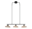 Trio Lighting Trio ELUNA hanglamp | E27 Fitting | mat zwart met amber | 100 x 25 cm | IP20 | excl. 3x E27 | max. 60W
