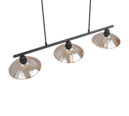 Trio Lighting Trio ELUNA hanglamp | E27 Fitting | mat zwart met amber | 100 x 25 cm | IP20 | excl. 3x E27 | max. 60W