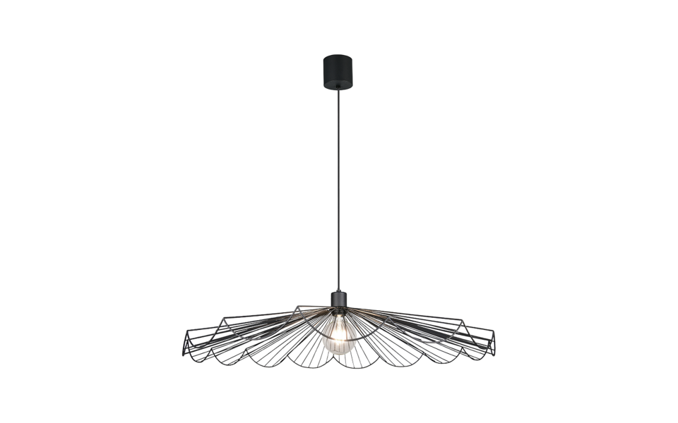 Trio Lighting Trio MARGARITA hanglamp | E27 Fitting | mat zwart | Ø 80 cm | IP20 | excl. 1x E27 | max. 60W Trio Lighting Trio MARGARITA hanglamp | E27 Fitting | mat zwart | Ø 80 cm | IP20 | excl. 1x E27 | max. 60W