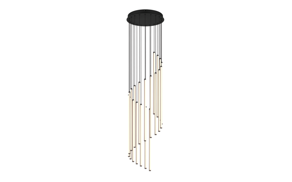 Trio Lighting Trio BAXTER hanglamp | LED | mat zwart | Ø 37 cm | IP20 | 1x 70W | 8300 lm | 2300+3000+4000K | dimbaar