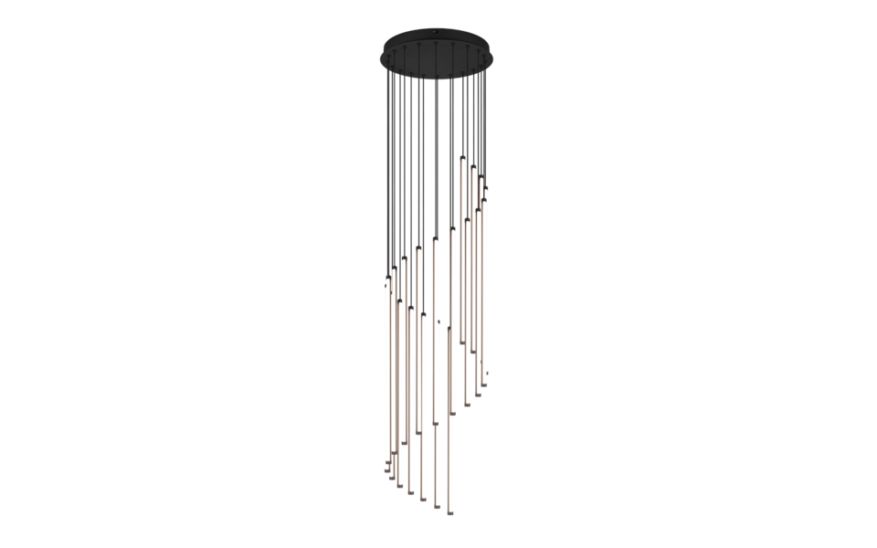 Trio Lighting Trio BAXTER pendant light | 68W | black | Ø 37 cm | IP20 | 220 cm