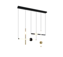 Trio Lighting Trio MELITA pendant light | 20W | black with gold | IP20 | 150 cm