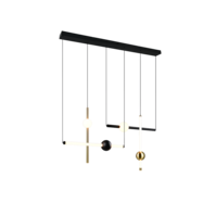 Trio MELITA pendant light | LED | black/gold | IP20
