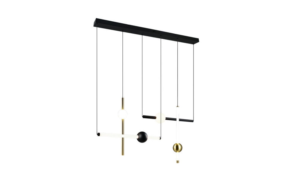 Trio Lighting Trio MELITA pendant light | 20W | black with gold | IP20 | 150 cm Trio Lighting Trio MELITA pendant light | 20W | black with gold | IP20 | 150 cm