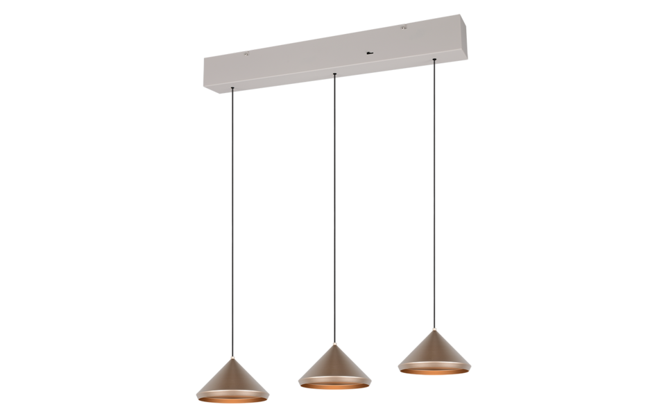Trio Lighting Trio LAGUNA hanglamp | LED | koffie | 70 x 18 cm | IP20 | 3x 5W | 500 lm | 2300+3000+4000K
