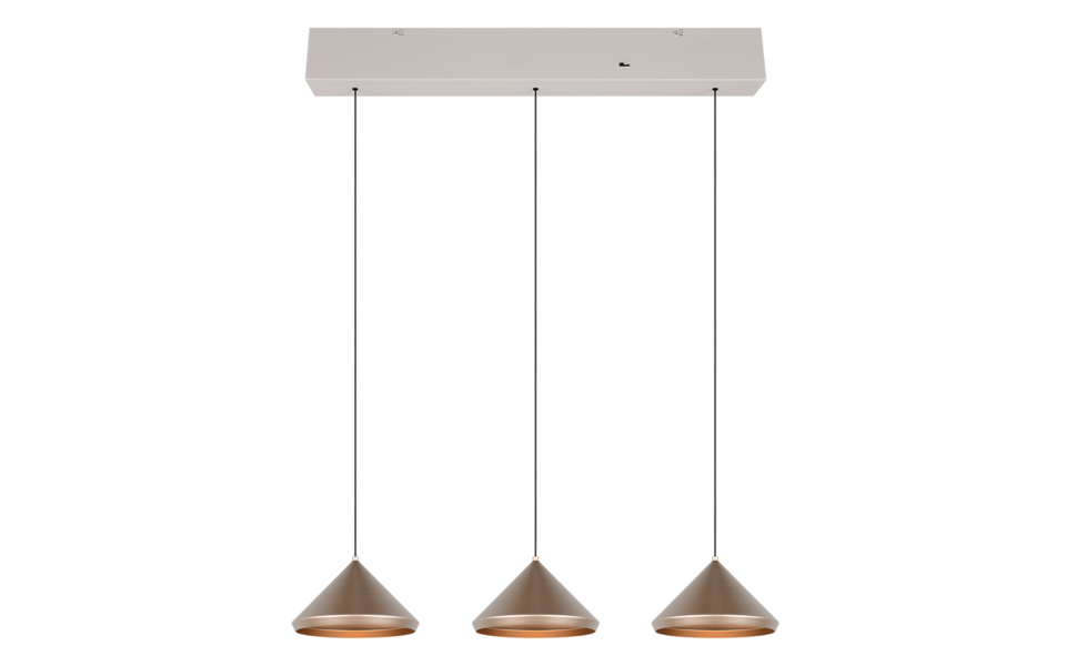 Trio Lighting Trio LAGUNA hanglamp | LED | koffie | 70 x 18 cm | IP20 | 3x 5W | 500 lm | 2300+3000+4000K