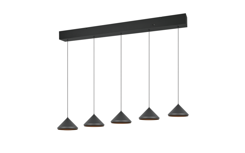 Trio Lighting Trio LAGUNA hanglamp | LED | mat zwart | 123 x 18 cm | IP20 | 5x 5W | 500 lm | 2300+3000+4000K Trio Lighting Trio LAGUNA hanglamp | LED | mat zwart | 123 x 18 cm | IP20 | 5x 5W | 500 lm | 2300+3000+4000K