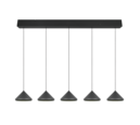 Trio Lighting Trio LAGUNA hanglamp | LED | mat zwart | 123 x 18 cm | IP20 | 5x 5W | 500 lm | 2300+3000+4000K