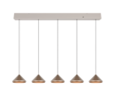 Trio Lighting Trio LAGUNA hanglamp | LED | koffie | 123 x 18 cm | IP20 | 5x 5W | 500 lm | 2300+3000+4000K