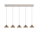 Trio Lighting Trio LAGUNA hanglamp | LED | koffie | 123 x 18 cm | IP20 | 5x 5W | 500 lm | 2300+3000+4000K